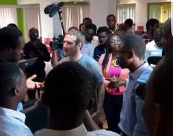 Facebook founder and CEO, Mark Zuckerberg speaking with Nigerian press