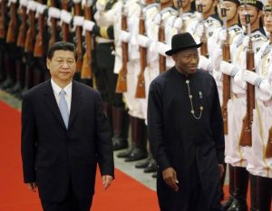 Goodluck Jonathan with Chinese leader Xi Jinping, Thursday, 18 July, 2013