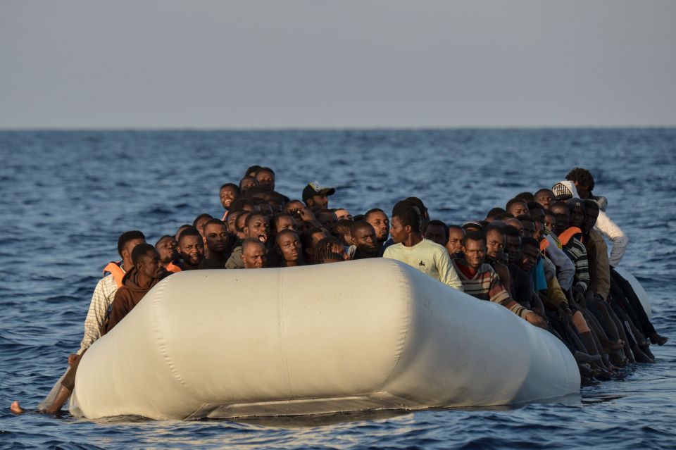 Migrants have been making their way from Libya to Italy on rubber dinghies such as this one